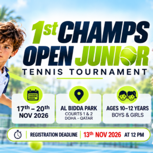 1st Champs Open Junior Tennis Tournament - Age 10 to 12 Years